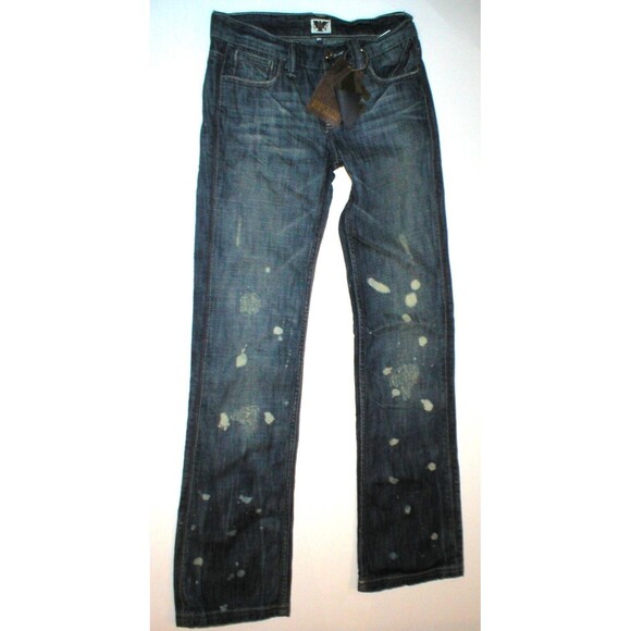 New Girls Jeans 14 $120 NWT Boot Cut Leg 27 X 31.5  Antik Denim Designer Paint - Picture 2 of 4